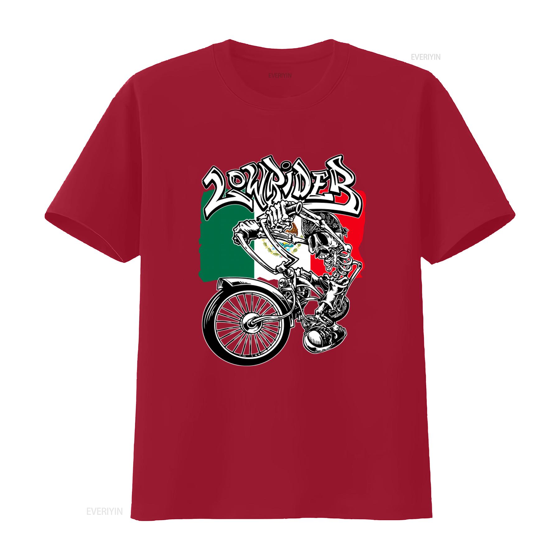 New Limited Mens Low Rider Bicycle Mexican Chicano Mexico Lowrider Bike T Shirt vintage Washed designer clothes Casual S