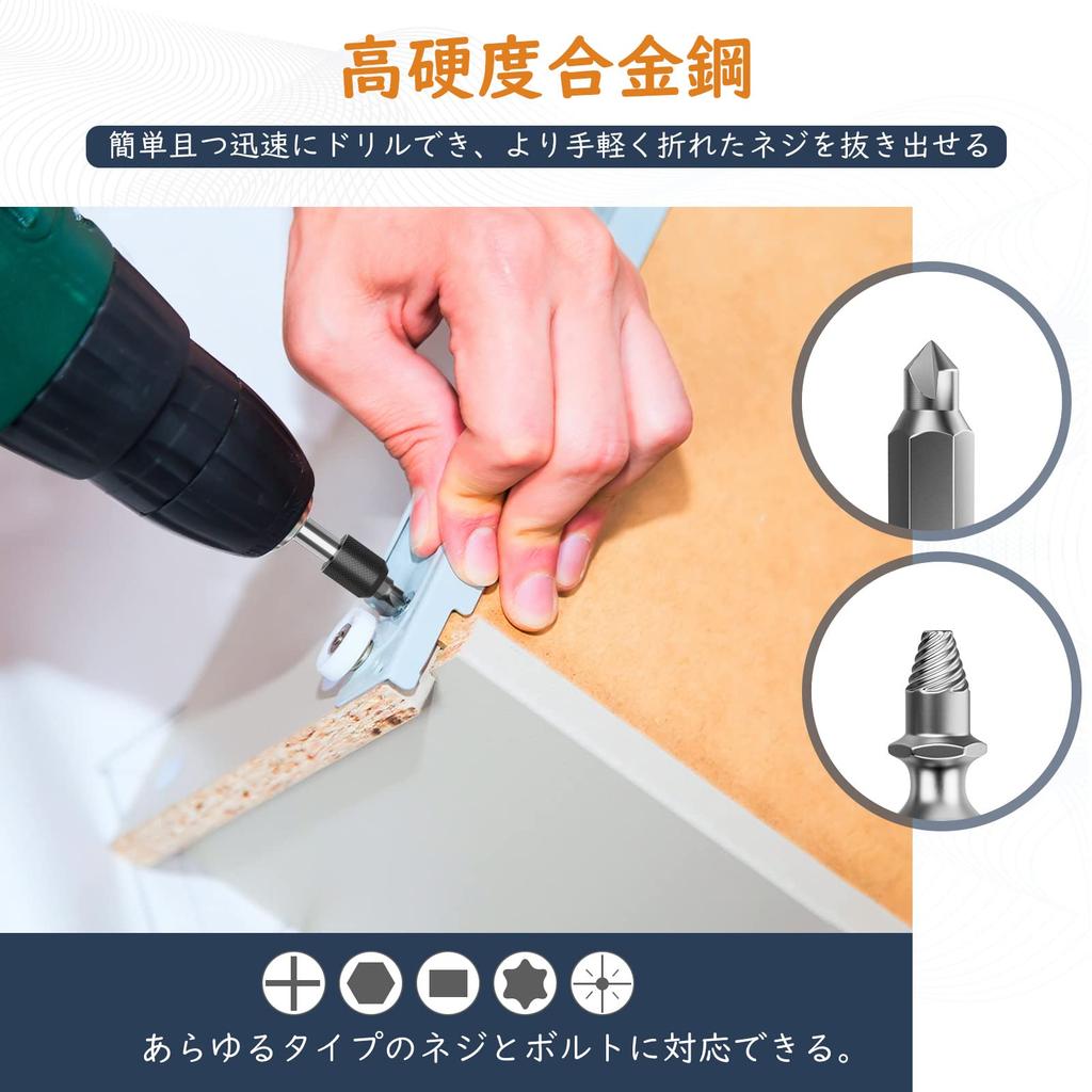 Housolution Bohrer-Bit Enthält Ausgedrehten Schrauben-Ausdreher Ausgedrehten Schrauben-Ausdreher Abgebrochenen Bolzen-Ausdreher Spezialisiertes Schraubenkopf-Gewindereparatur-Aufbewahrungskoffer