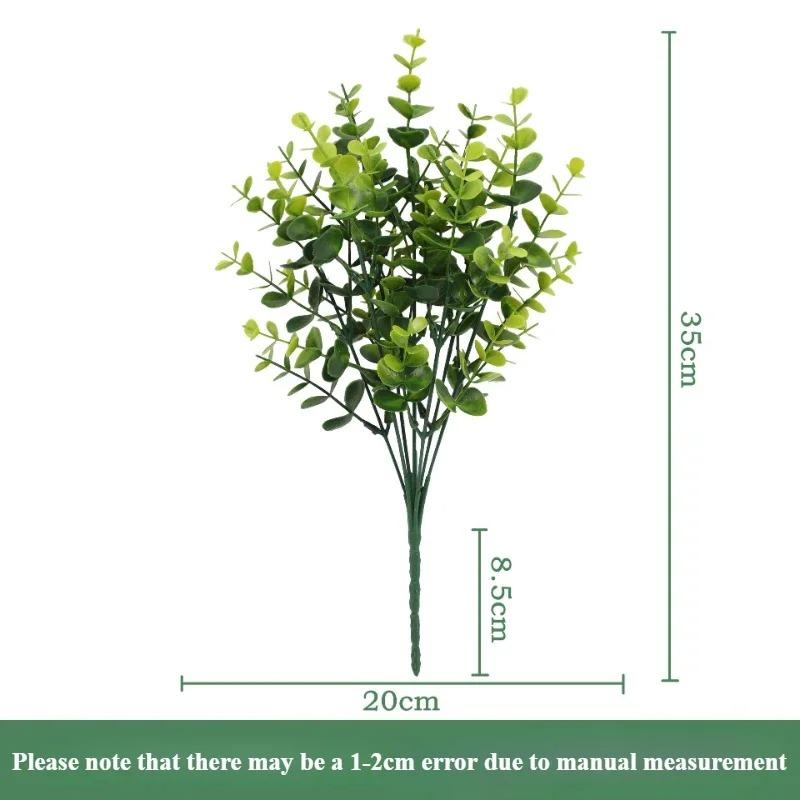 Künstliche Pflanzen für den Außenbereich Eukalyptuszweige UV-beständige Kunstblätter Kunststräucher Innendekor Garten Topfpflanzen Veranda Zaun Dekor