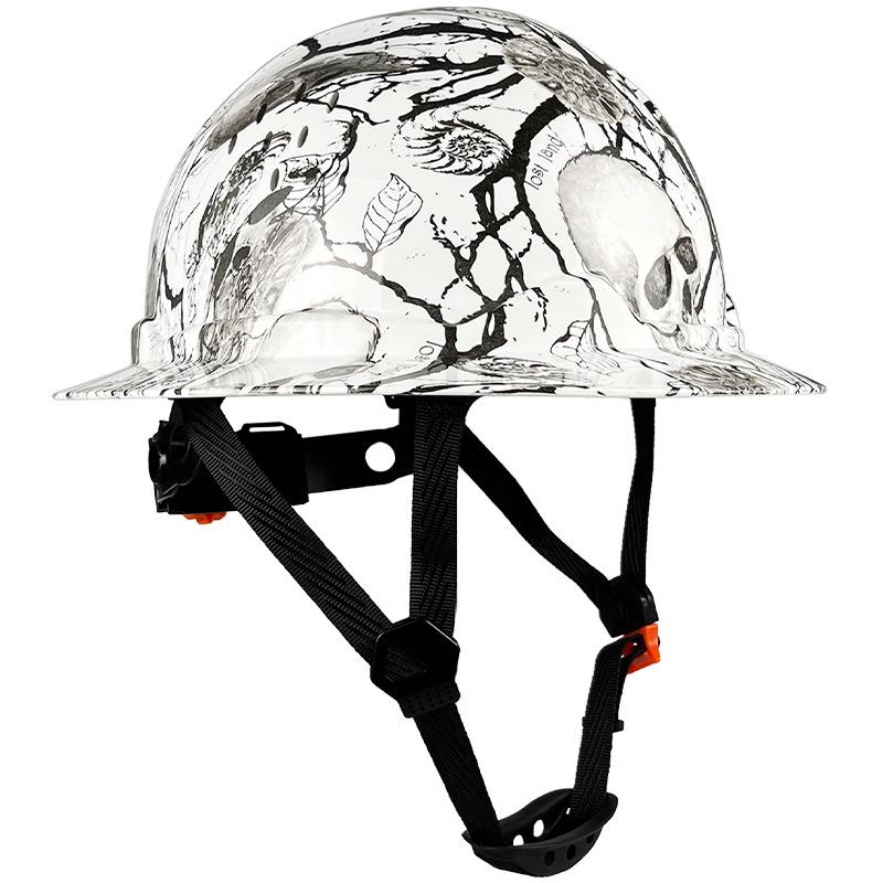 CE Carbon Fiber Wide Brim Safety Helmet with Sun Protection and Anti-Smash Features