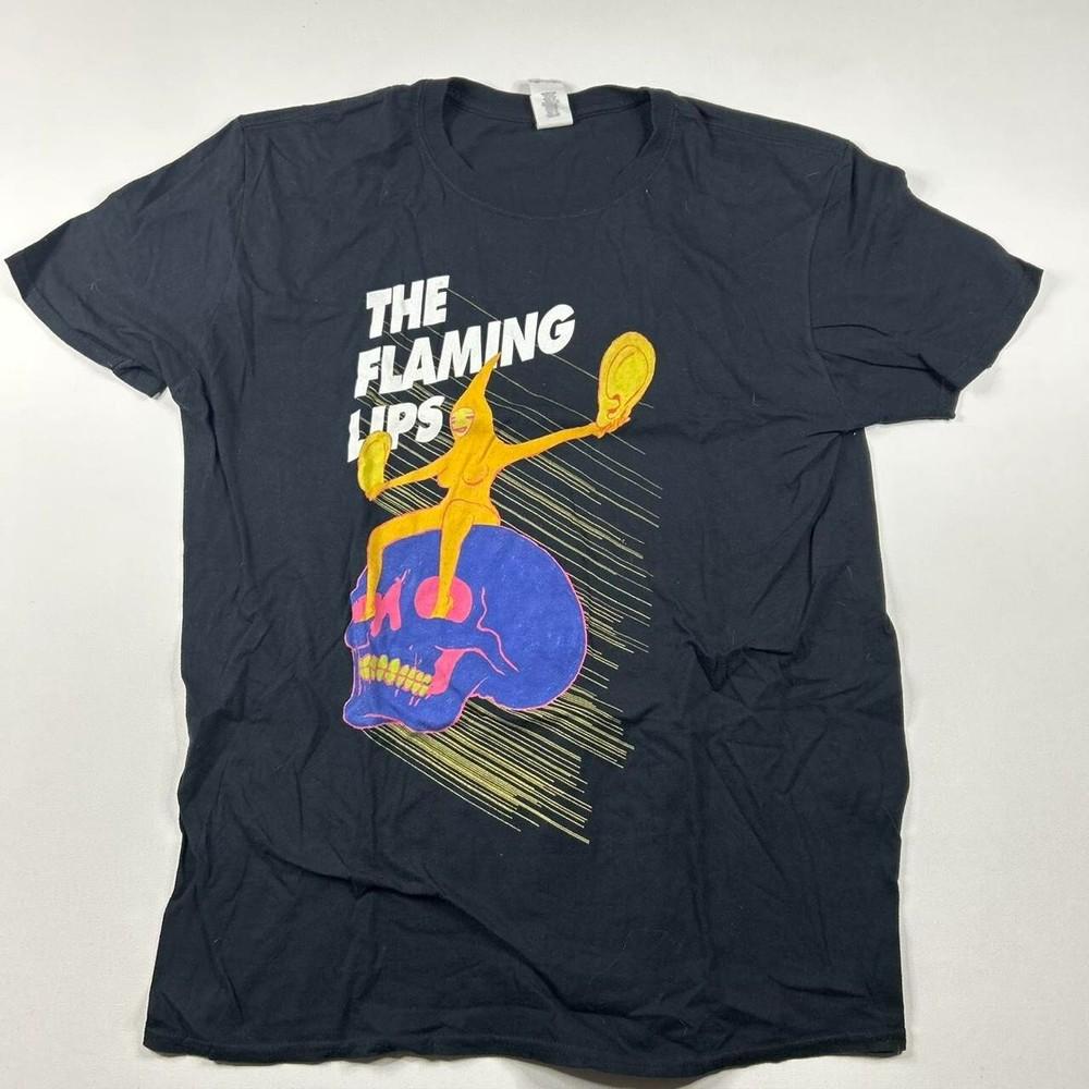The Flaming Lips Skull rock tour concert short sleeve black shirt KV35020 Unisex T-Shirt XXL