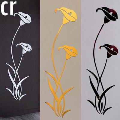 3D Diy Flor Forma Acrílico Etiqueta De La Pared Pegatinas Modernas Decoración