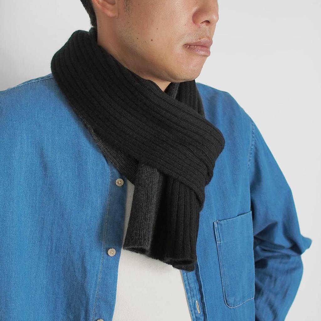 Prodigal Cashmere Reversible Scarf for Men Black and Charcoal 100% One-Loop (Free Size, Gray)