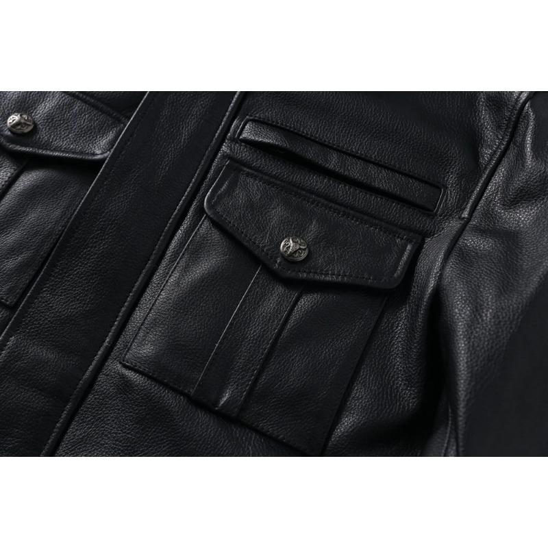 Chinese Size Men Genuine Leather Jacket Natural Cowhide Men's Leather Coat Male Leather Clothing Autumn Spring