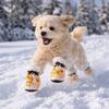 4 Stück/Set Verstellbare Hunde-Schneestiefel Weichsohle Winterhunde-Stiefel Rutschfeste Schuhe Outdoor