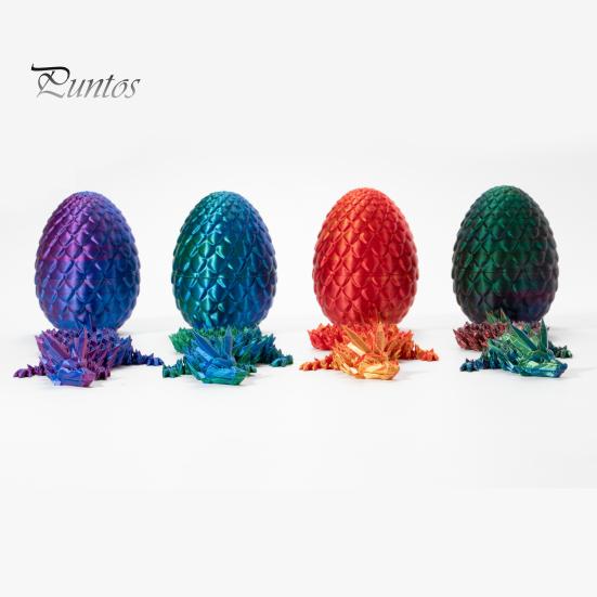 Dragon Articulé Imprimé En 3D Avec Œuf - Jouet Fidget Et Déco (Bleu Vert)
