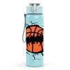 1PC Cracked Basketball Sport Graphic Art 750ml Color Plastic Sports Water Bottle Leakproof Flip Straw Lid Suitable for Sports Office Home Use