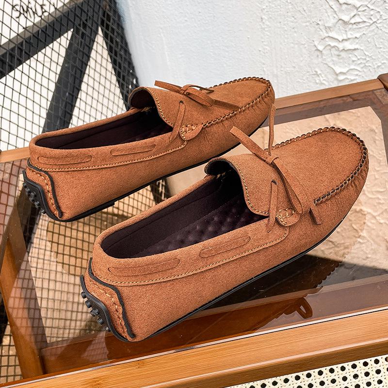 Men's Spring Casual Velvet Driving Shoes - British Style, Versatile, Easy Slip-On Design