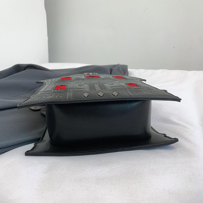 Punkowy Styl Nowość Damska Torba Crossbody Kształt Domu Halloweenowe Torby na Ramię Mroczny Zamek Gotycka Torebka Portmonetka dla Dziewcząt