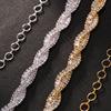 Trendy Cross Neck Chain Design Sense Rhinestone Necklace Banquet Shiny Accessories Female Necklace