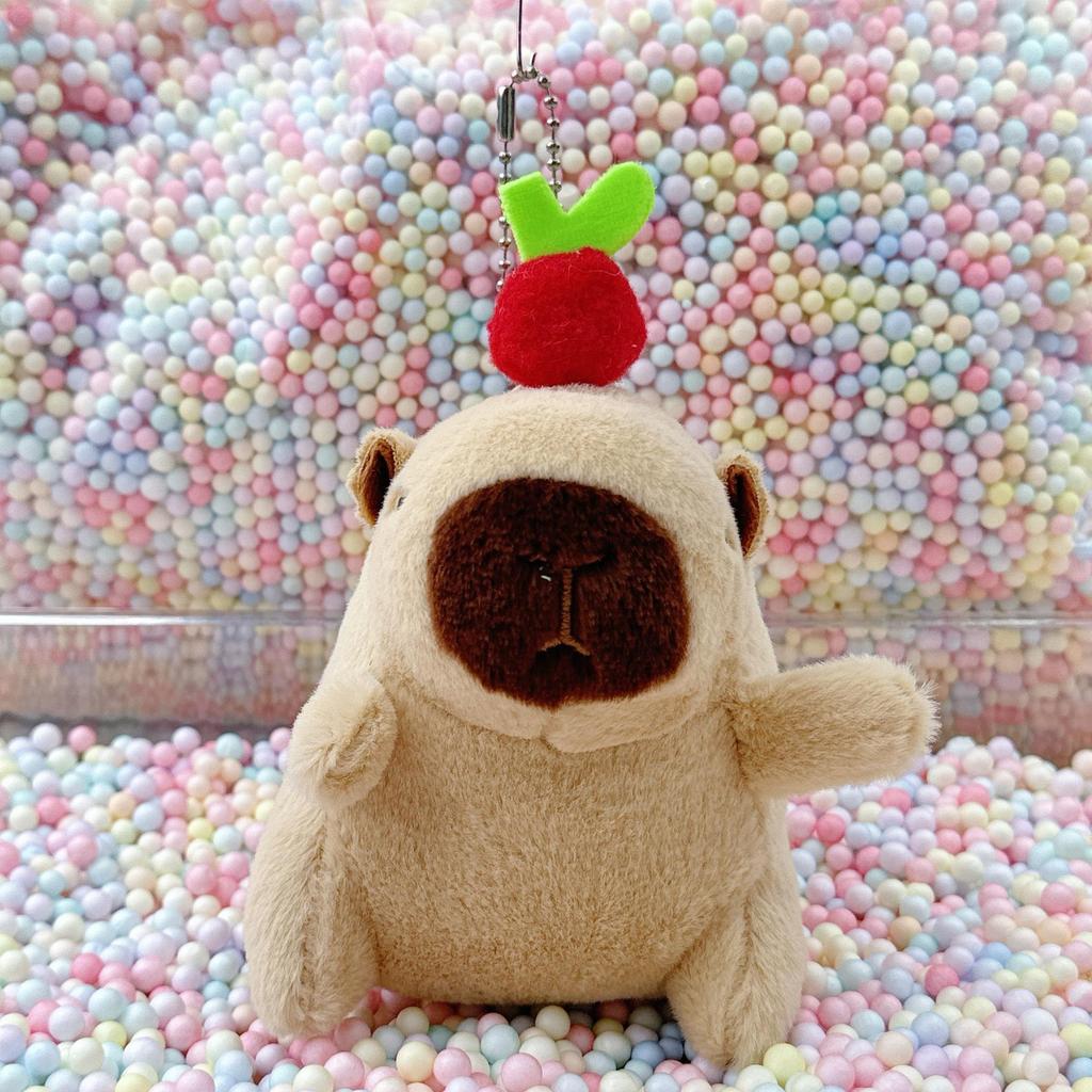 Little Red Book Capybara & Guinea Pig Plush Keychain Ornament