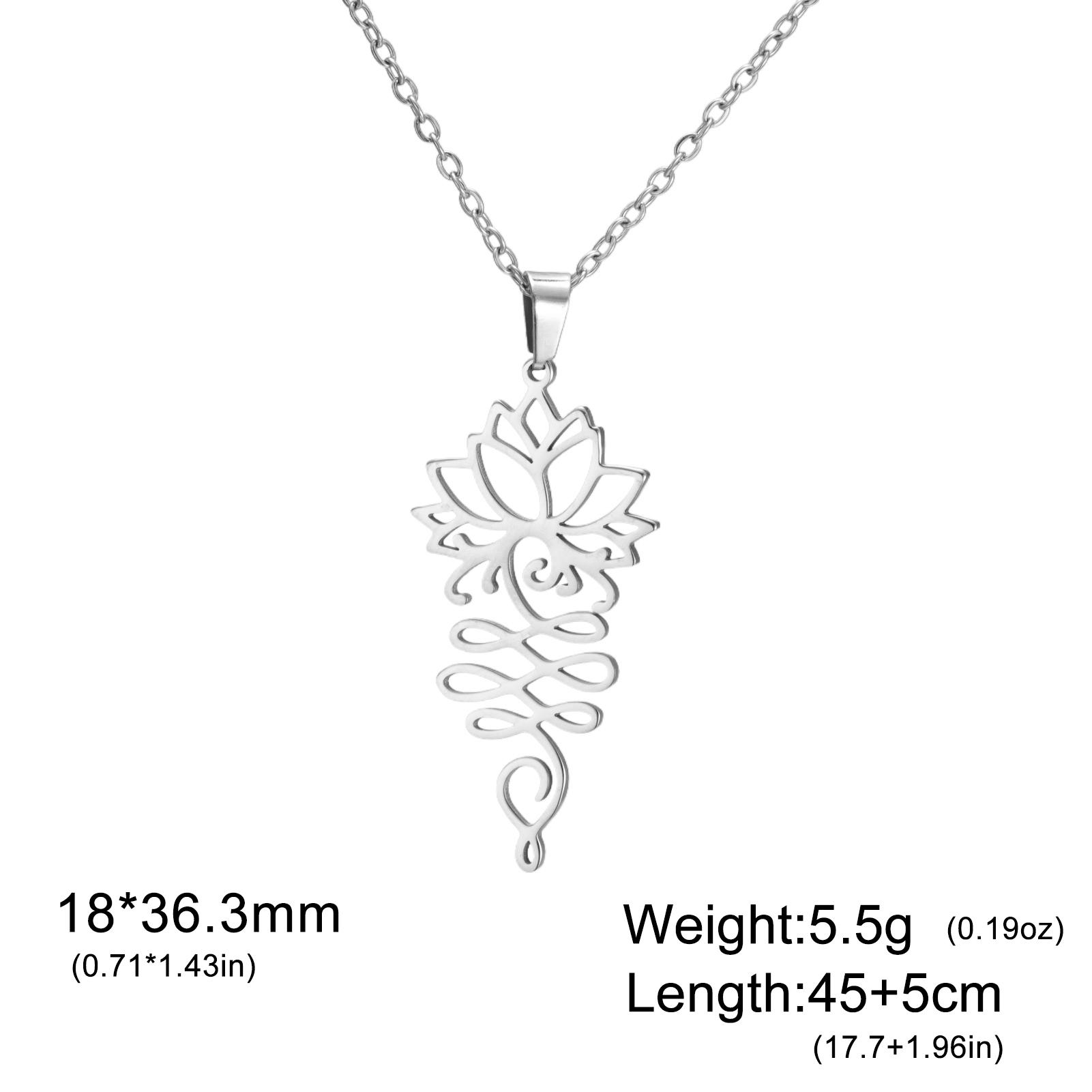 

Teamer Lotus Flower Necklace Stainless Steel Gold Color Lucky Amulet Buddhism Spirit New Year Jewelry Party Gift Wholesale 2026 45-50cm