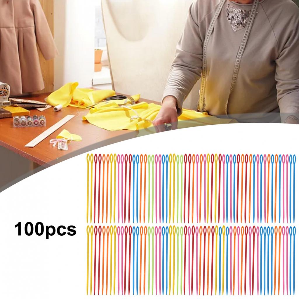 Sewing Needles Thread Wool 100 Pieces Craft DIY Embroidery Tapestry