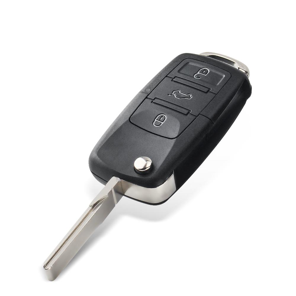 3 Button Flip Folding Key Shell Case For Volkswagen Vw Golf Passat Beetle Polo Bora Replacement Fob Car Key Cover