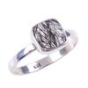 Natural Black Rutile Gemstone Handmade 925 Solid Sterling Silver Ring S.8 E3r20