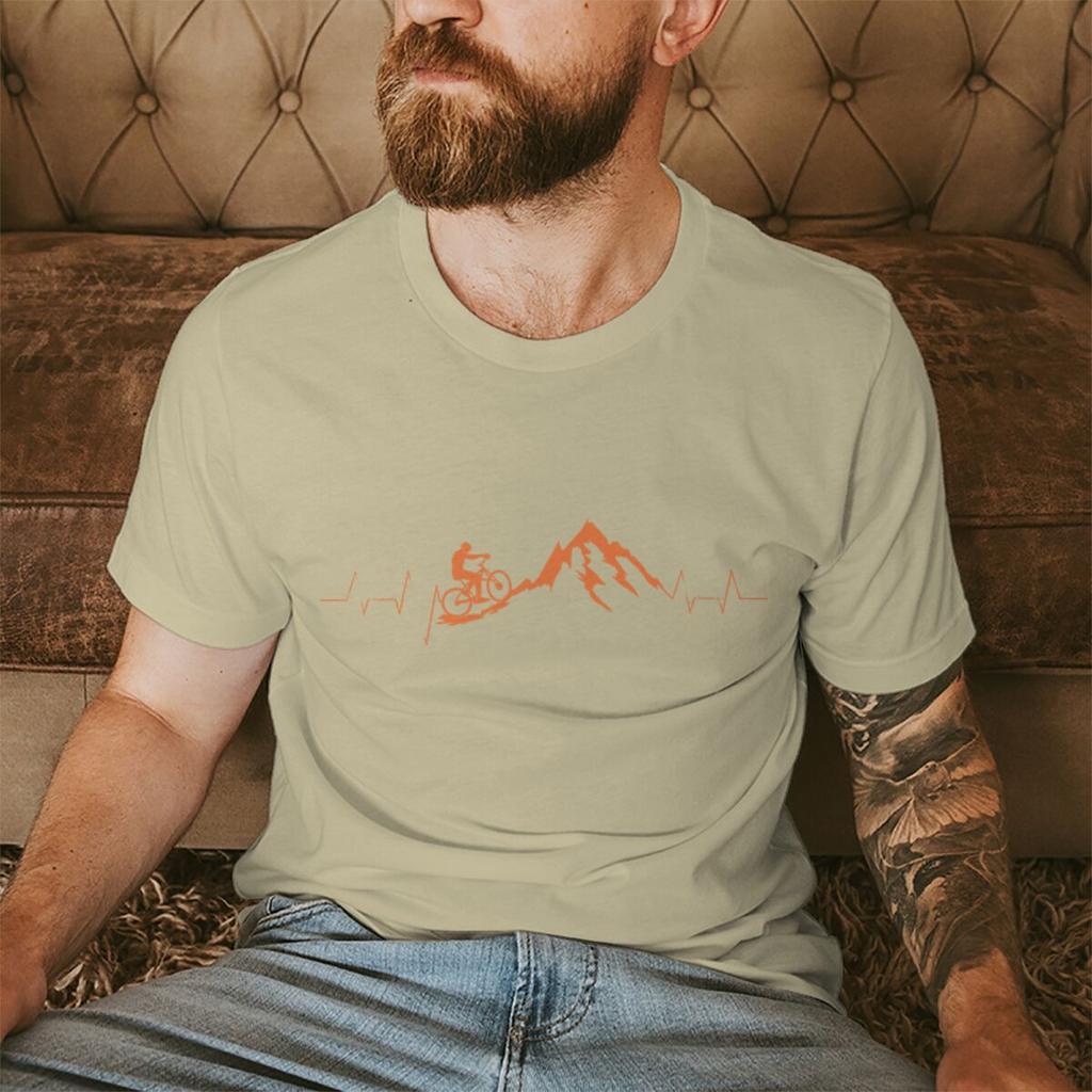 Mountain Bike Cycling Print Tshirts For Men Summer Funny Cycling Casual Short Sleeve Round Neck Tops Male Clothing Tshirt