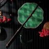 Portable Ancient Style Chinese Bamboo Waist Fan Rotatable Foldable Long Handle Fan Cooling Rollable Group Fan for Summer