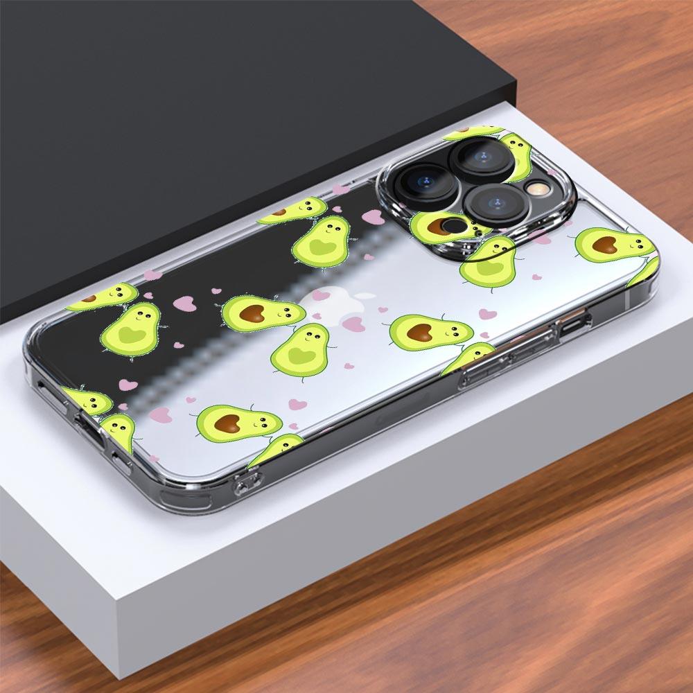 Phone Case For iPhone 15 16 14 13 11 12 Pro Max X XR XS 7 8 Plus SE Transparent Soft Cover Fundas Cartoon Cute Pig Panda Avocado