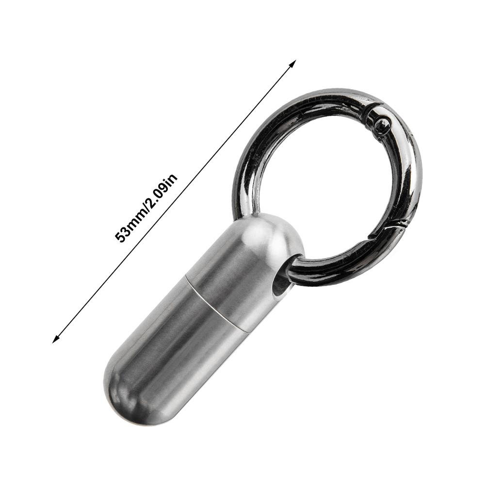 Small Medicine Bottle Titanium Medicine Pill Box Waterproof Pill Case Anti-Rust Small Pill Holder Daily Keychain Pill Organizer