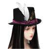 Gothic Top Hat Steampunkowy Kapelusz Styl Punkowy Kapelusz Magika z Piórami Kostium Cosplay dla Dorosłych Kobiety Mężczyźni Akcesorium Halloweenowe