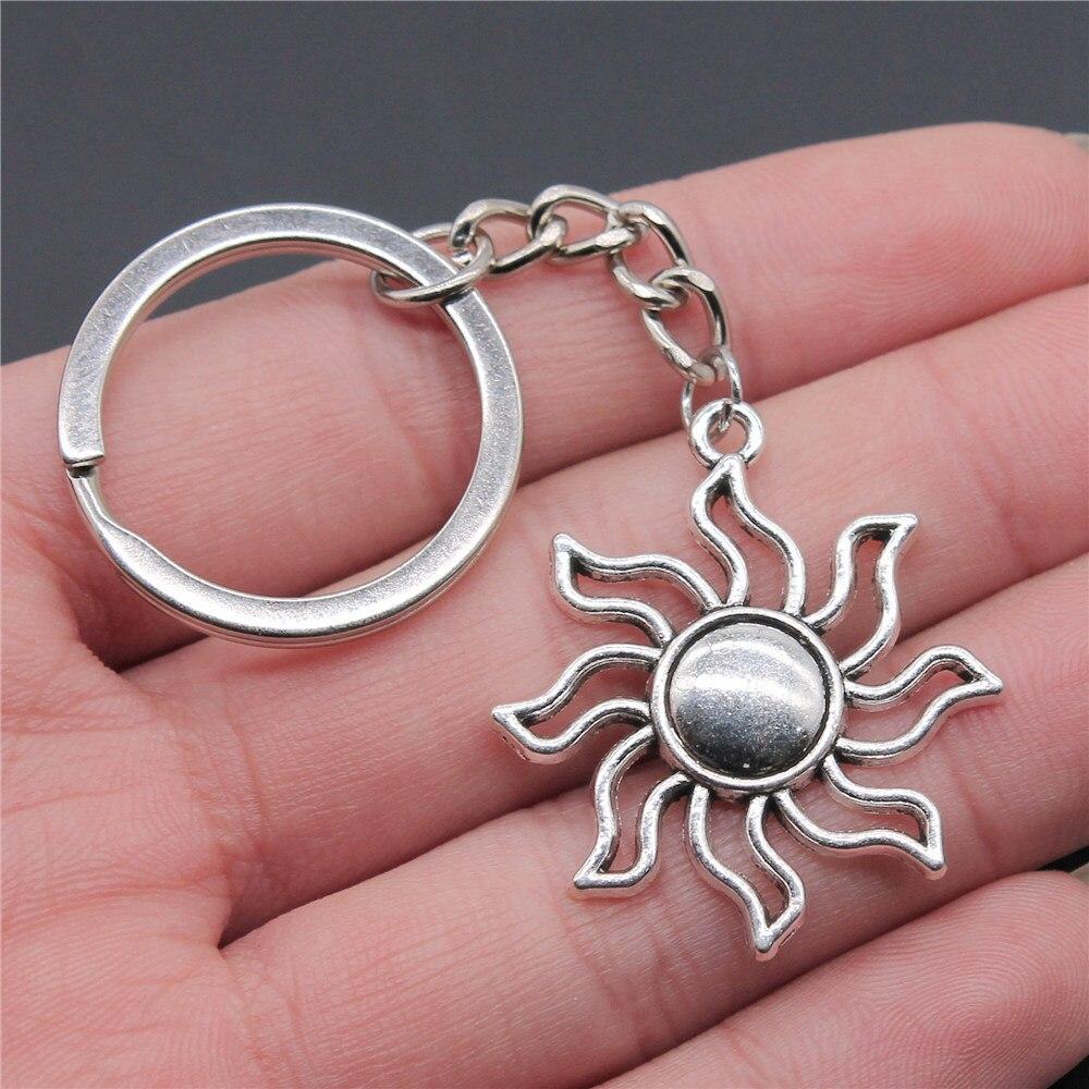 Schlüsselanhänger mit Sonnenmotiv, Zubehör für Schlüsselanhänger aus Metall zum Selbermachen