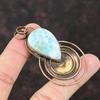 Larimar Pendant Copper Pendant Antique Pendant Larimar High Qaulity Gemstone Jewelry Handmade Boho Style Pendant Gift For Her Copper Jewelry