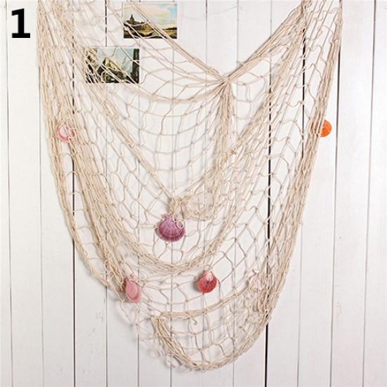 Mediterranean Ocean Decorative Fish Net Hemp Rope 39.37 in