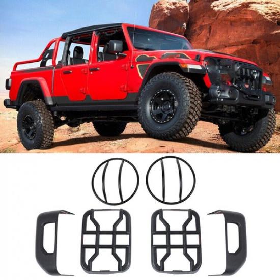 Front Headlight Taillight Guards Cover Protector Trim For Jeep Gladiator JT 20+