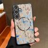 Butterfly Pattern Case For Samsung Galxy S26 Ultra S25 Edge S24 S23 S22 Plus S21 FE Magnetic Thin Ring Skin Texture Cover