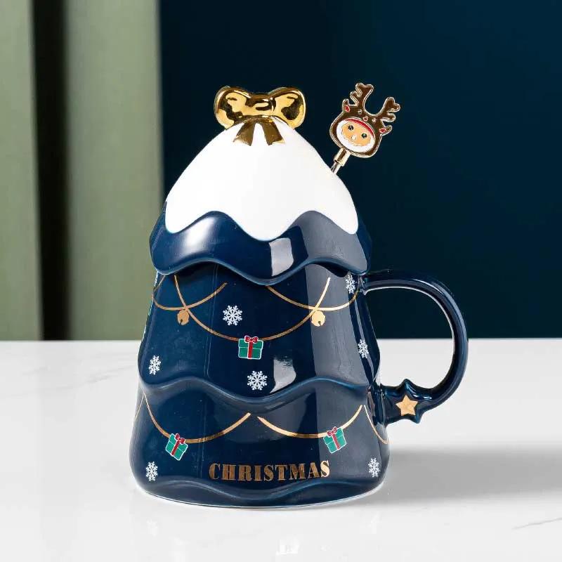 450 ml Leuke Kerst Koffie Mok Met Lepel Keramische Astronaut Vorm Melk Koffie Cup Festival Dárek Kerstman Thee Cup Nordic Mok