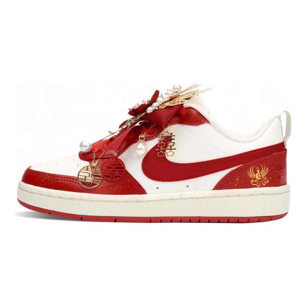 Nike Court Borough 2 With The Presence Of The Phoenix Abrasion Resistant Slip Resistant Low top Skateboard Shoes Unisex BQ5448-119(Team2099-)