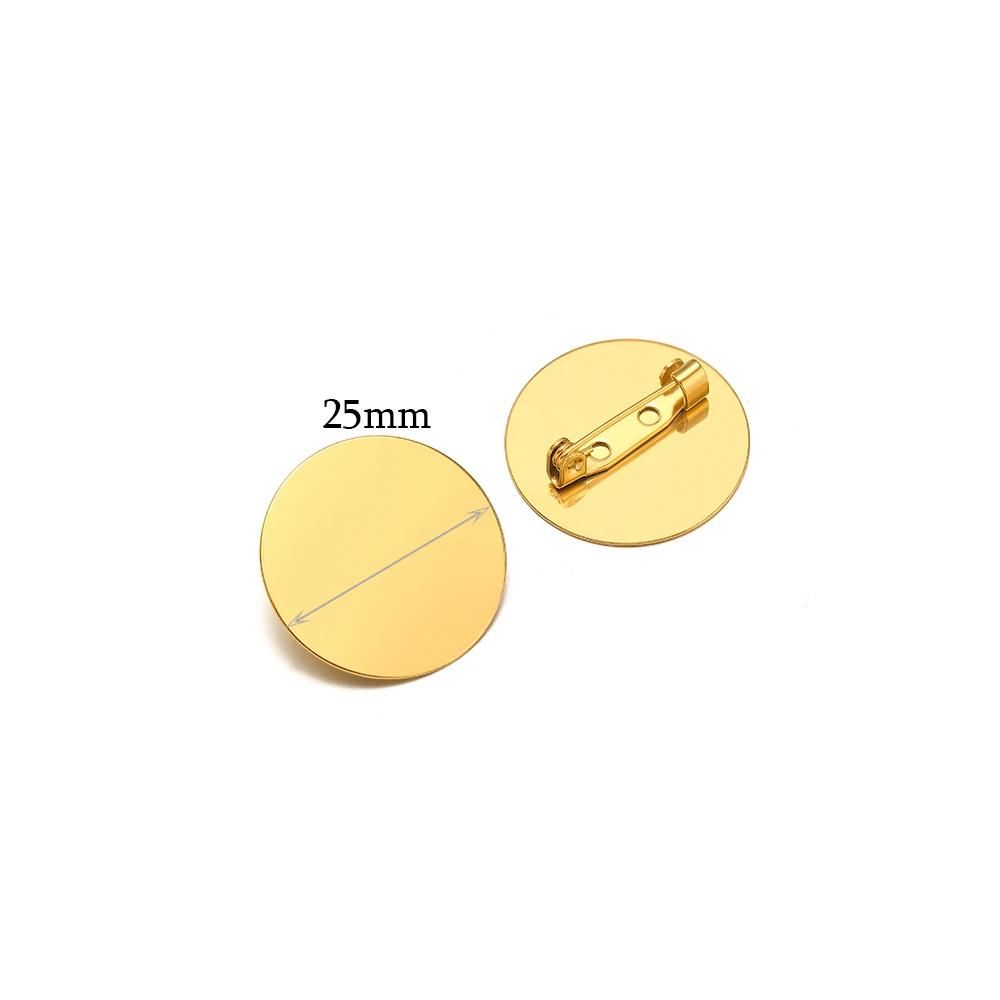 10pcs Stainless Steel 15mm 20mm Brooches Base Blank Tray Cabochon Cameo Settings for DIY Jewelry Findings Clothes Decoration