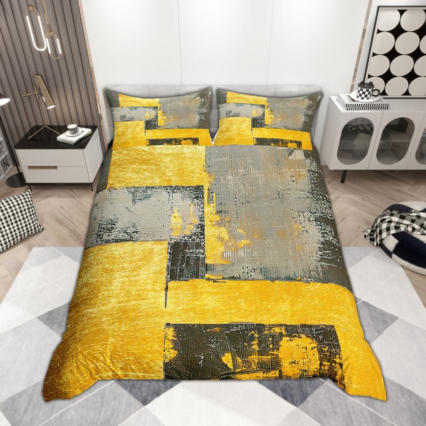 Homewish Grunge Ombre Duvet Cover Set 2pcs/3pcs, Watercolor Oil Painting Bedding, Modern Abstract Minimalist Quilt Cover Set