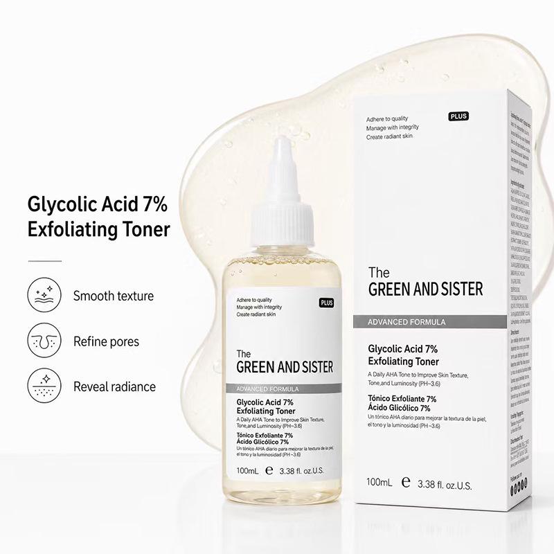 7% Glycolic Acid Fruit Toner Essence Water Green Sisters 7% Fruit Acid Exfoliating Toner