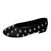 Women's Shoes Soft Soles Are Not Tired of Feet, New Flat-bottomed Shallow-mouth Single Shoes, Large-size Metal Rivets, One Pedal, Autumn Women's Shoes