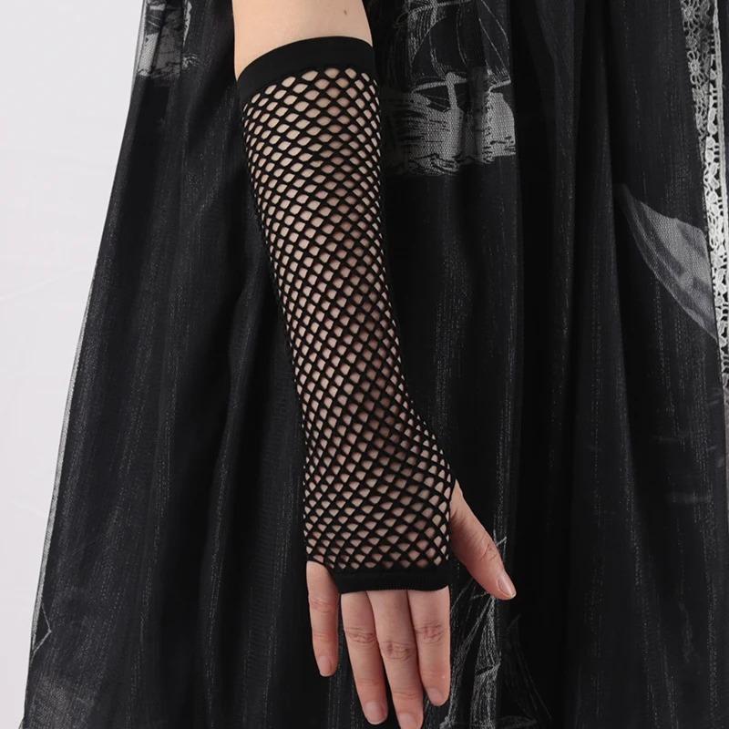 Neue Schwarze Netz Fingerlose Gothic Handschuhe Armstulpen Partykleid Rollenspiel Ninja Kreative Mode Etikette Nachtclub