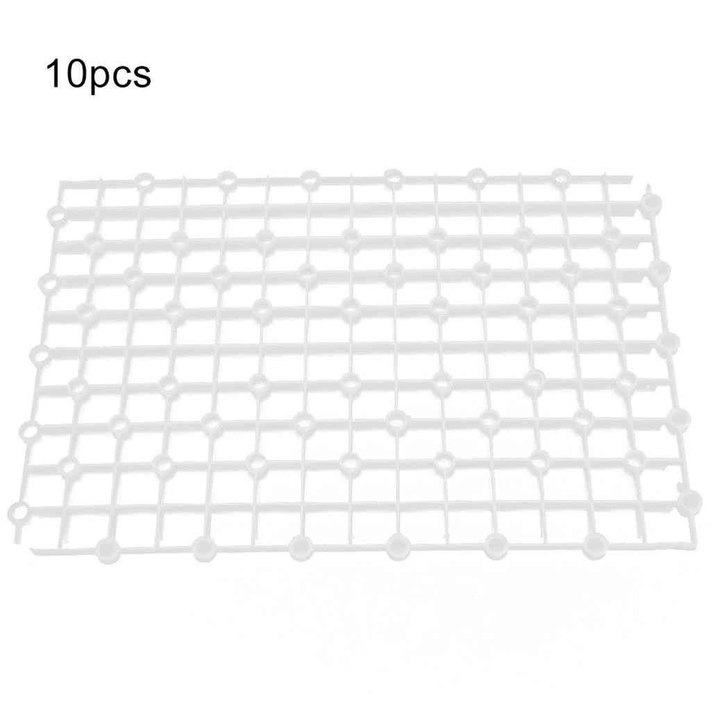 10 Stück Kunststoff Spleißen Aquarium Filter Bodengitterplatte Sieb für Aquarium Fischtank VerwendungWeiß