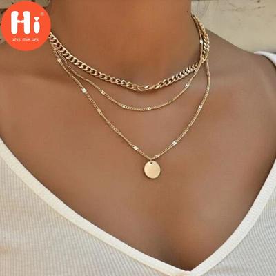 Hi Vintage Necklace Neck Gold Chain Women's Jewelry Layered Accesories for Girls Clothing Aesthetic Gifts Fashion Pendant 2021