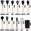 780g Silicone Kitchen Non-Stick 12-Piece Cookware Set with Wooden Handle Spatula Turner, Barrel Packaging