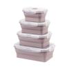 4pcs Large Capacity Foldable Lunch Box Microwaveable Food Storage Container  Camping