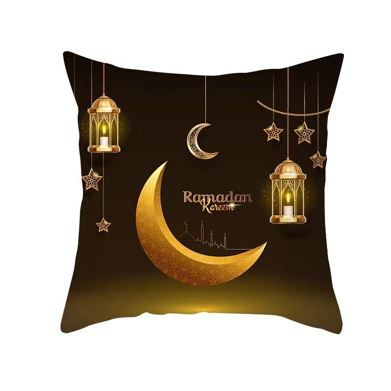 Islamische Ramadan-Dekoration Muslimische Kissenhülle Geschenk Mubarak Kissenhülle Dekoration für Zuhause Sofakissenbezug
