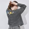 Sweater Cardigan Women's Spring and Autumn Flower-embroidered Knitted Cardigan Casual Loose Sweater Coat Top