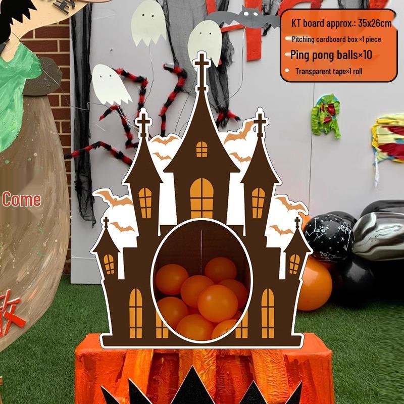 DIY Halloween Pumpkin Throwing Game Props for Kindergarten Decoration