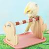 Solid Wood Parrots Resting Perch Sanded Surfaces Design Trimming Stand For Nail Beak Trimming And Interaction Activity Toy
