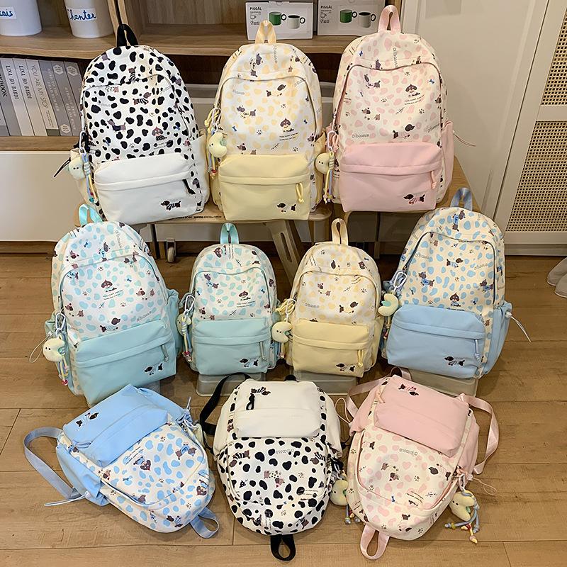 Schoolbag Korean Ins Leopard Print Backpack for Women's 1011 New Large-capacity Junior High School Backpack for High School Students