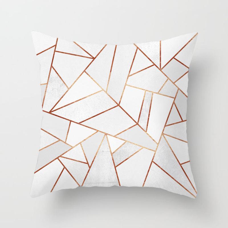 20 New Pink Marble Geometric Pillowcase Marble Velvet Sofa Cushion Cover