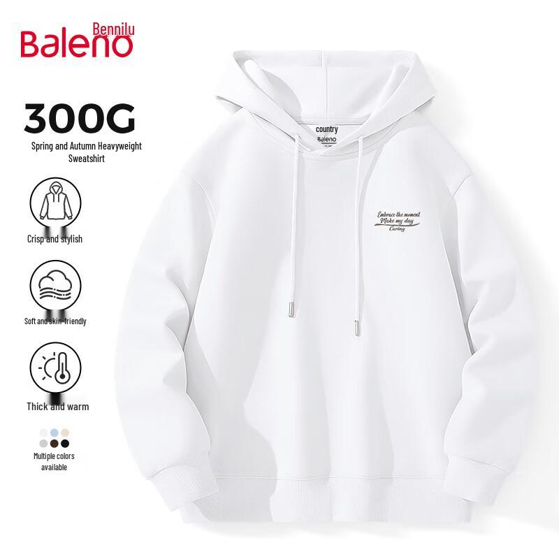 Baleno Men's Letter Print Heavyweight Cotton Hoodie