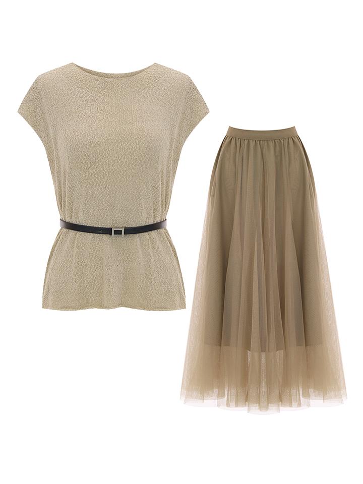 PAIGEFLYNN Cap Somer Knit Tulle Skirt Set_P6Bse012C