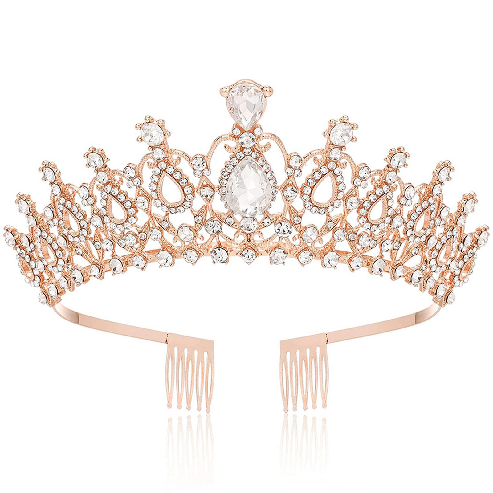 

Baroque Style Crowns Crystal Elegant Headband Princess Full Diamond Crown Bridal Birthday Wedding Party Prom Supplies C