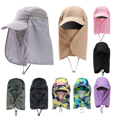 Sommersonnenhut UPF 50+ Sonnenschutz UV-Schutz Schnell trocknende abnehmbare Sonnenschutzkappe Angelkappe